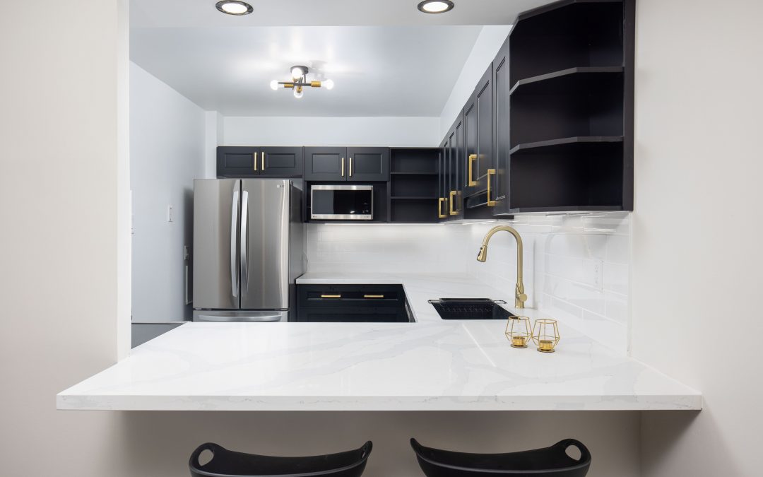 black and gold kitchen renovation